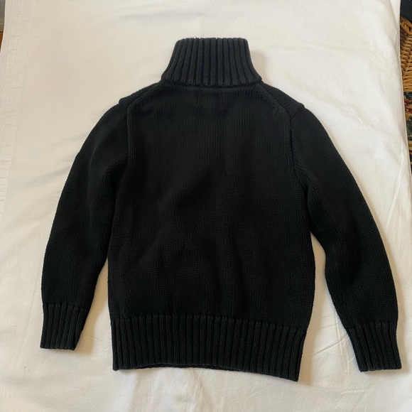 Polo Ralph Lauren Black 100% Cotton Thick Knit 1/4 Zip Sweater Boys 5 Old Money - Picture 13 of 13